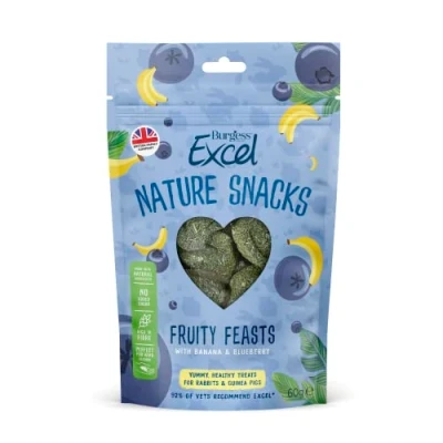 Image of Burgess Excel Fruity Feasts treats for rabbits and guinea pigs, 60 g