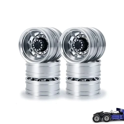 Image of AXspeed 4pcs Rear Wheel Rims Metal Hubs for 1/14th Tamiya Tractor Truck Climbing Trailer Cargo Upgrade Parts
