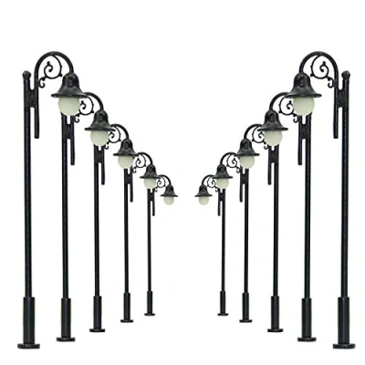 Image of Evemodel LYM39 10pcs Model Railway Train Lamp Post Street Lights HO OO Scale LEDs NEW