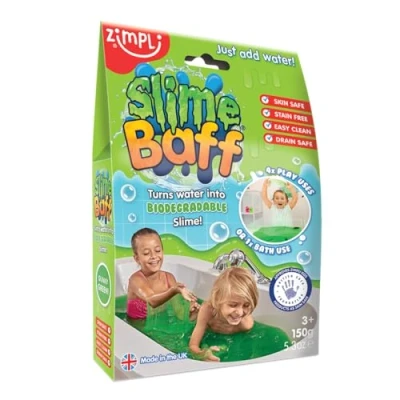 Image of Slime Baff Green from Zimpli Kids, 1 Bath or 4 Play Uses, Magically turns water into thick, colourful slime, Children&#039;s Birthday Presents, Montessori Bathtub Toys, Gifts for Boys &amp; Girls, Sensory Toy