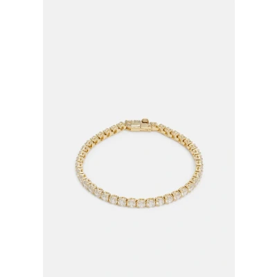 Image of Swarovski Matrix Tennis bracelet, Round cut, White, Gold tone plated