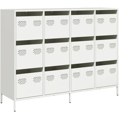 Image of vidaXL Sideboard White 135x39x103.5 cm Cold rolled Steel
