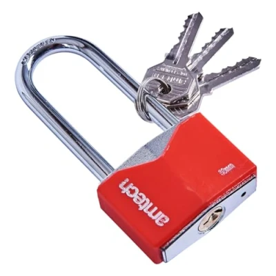 Image of Amtech T0708 50mm Long Shackle Rhombic Chrome Plated Iron Padlock