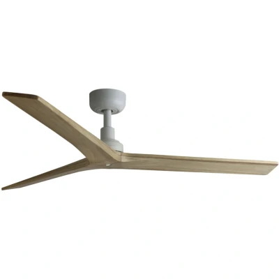 Image of Klim Medium White, Light Oak Wood DC Ceiling Fan 6 Speed