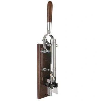 Image of Professional Wall mounted Corkscrew with Wood Backing BOJ (Chrome Plated)