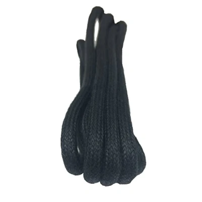 Image of Big Laces Round Black 3mm wide 90cm long Waxed Shoelaces