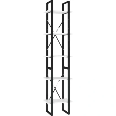 Image of vidaXL 5 Tier Book Cabinet White 40x30x175 cm Engineered Wood