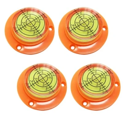 Image of Dunnet Tools Bubble Spirit Level Surface Levelling Tool Precision for Professional Measuring Horizontal Marker (50mm Bullseye Level, 4, Piece)