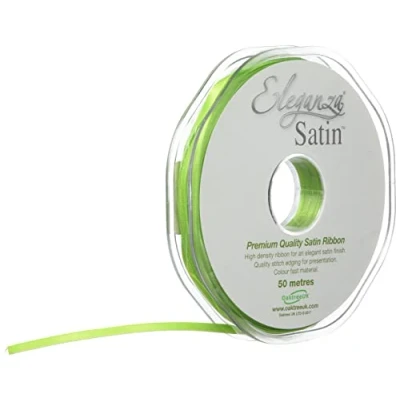 Image of ELEGANZA Double Faced Satin 3mm x 50m Lime Green No.14, 3 mm 5 0m