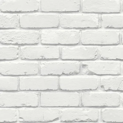 Image of Fine Decor FD43600 Painted Brick Wallpaper, White