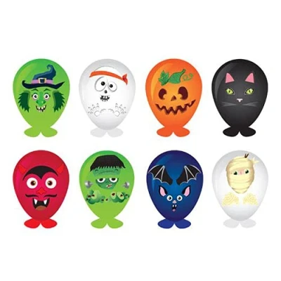 Image of 8 X Self Making Halloween Balloons Heads (assorted)