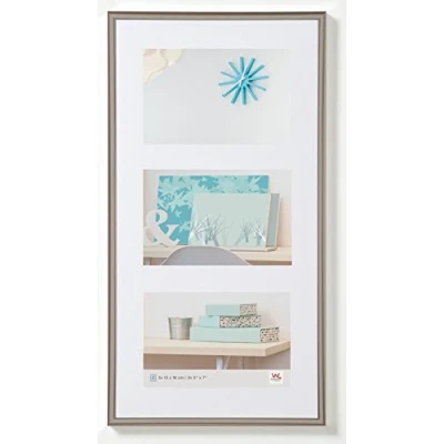 Image of walther Design Picture Frame Steel 3x 13x18 cm Gallery with PassepArtout, New Lifestyle Plastic KV338D