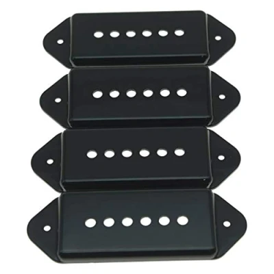 Image of KAISH Pack of 4 Black ABS Plastic P90 Dog Ear Pickup Covers Guitar Cover Pole Spacing 1 15/16&quot;(49.2mm)