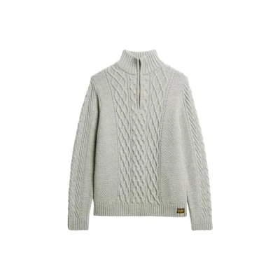 Image of Superdry Jacob Cable Knit Half Zip Sweater Men XXL