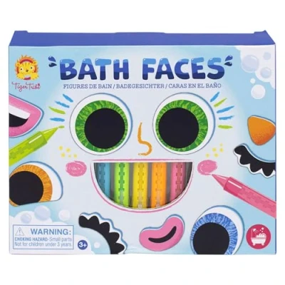 Image of Tiger Tribe Bath Faces Crayons, Pens, Stickers, Kids Toys, Toddler Toys For 3 Year Olds