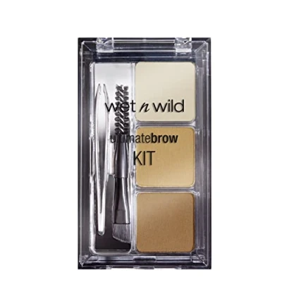 Image of Wet n Wild, Ultimate Brow Kit, Eyebrow Kit to Shape, Define and Fill the Eyebrows, with 1 Wax, 2 Fixing Powders, Brush Tweezers, Vegan Product, Soft Brown