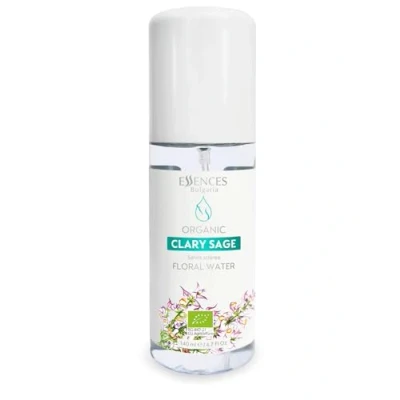 Image of Essences Bulgaria Organic Clary Sage Floral Water 140ml Soothing and Nourishing Inflamed, Sensitive Irritated Skin Dry Damaged Hair Alcohol Free Vegan Cruelty