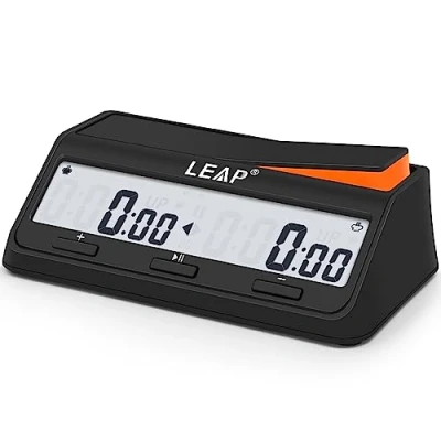 Image of LEAP Chess Clock Upgraded Digital Timer with Bonus &amp; Delay Countdown Function for and 2 Player Board Games New Black