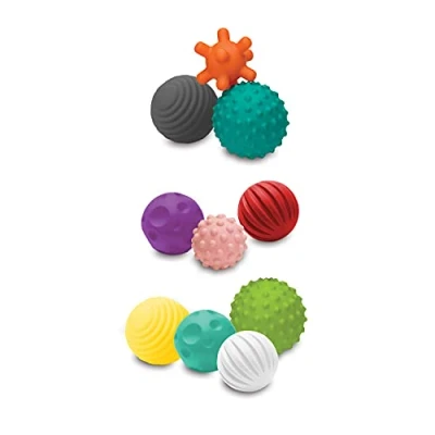 Image of Infantino Textured Multi Ball Set Toy for Sensory Exploration and Engagement Ages 6 Months up, 10 Piece