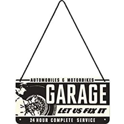 Image of Nostalgic Art Retro Hanging Sign Best Garage Gift Idea for car and Motorcycle Fans, Metal Plaque, Colourful, 10 x 20 cm