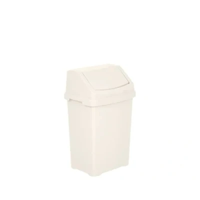 Image of M1SS 25 Litre Soft cream Plastic Swing Bin Waste Recycle Dustbins Kitchen, Bathroom Rubbish Trash Refused Bins