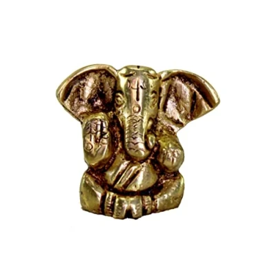 Image of ESPLANADE Brass Ganesha Idol 1.2 inches (Small Size) Home Decor Ganesh Ganpati Ganapati Murti Statue