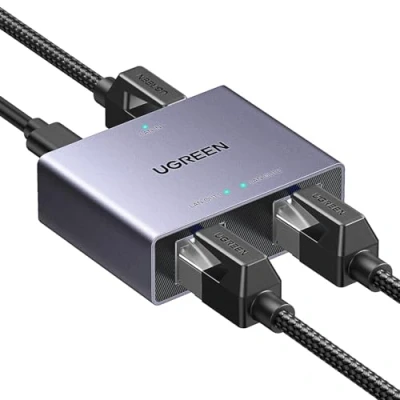 Image of UGREEN Ethernet Splitter, 1 to 2 Gigabit Network Switch, 1000Mbps High Speed RJ45 LAN Internet Splitter with USB C Power Cable for PC/Laptop, PS5, Xbox, Modem, Router, TV