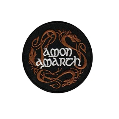 Image of Amon Amarth Dargon Melodic Death Metal Patch Badge Embroidered Iron on Applique Souvenir Accessory