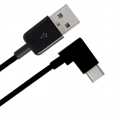 Image of cablecc 2m Right Angled USB 3.1 Type C to 2.0 Cable for Tablet &amp; Mobile Phone White