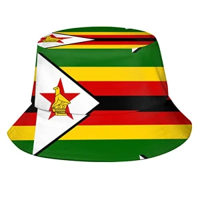 Image of 351 Men Women Bucket Hat Flag of Zimbabwe Fisherman Foldable Fishing Soft Beach Sun Cap for Summer Festival