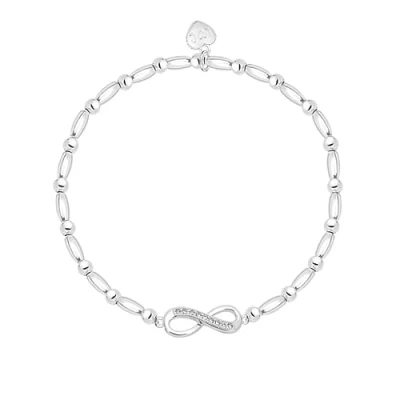 Image of Silver Infinity Charm Bracelet in Gift Box