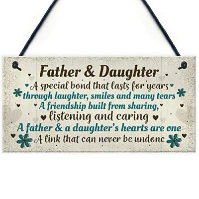 Image of RED OCEAN Father And Daughter Gifts Hanging Plaque From Birthday Christmas Keepsake