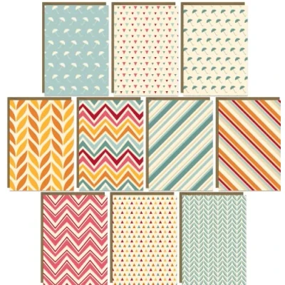 Image of 30 x Eco Friendly Recycled Blank Greeting Cards with Pattern Designs