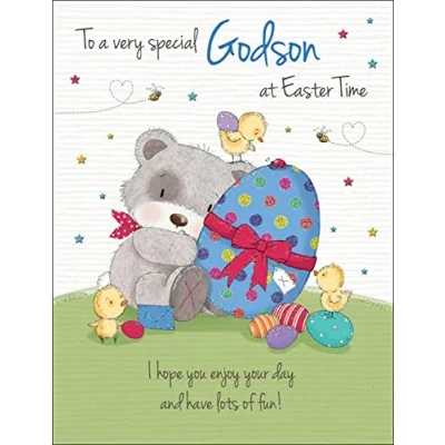 Image of Piccadilly Greetings Traditional Easter Card Godson 8 x 6 inches