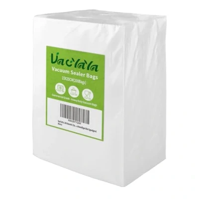Image of VacYaYa 200 Bags 15x25cm Vacuum Food Sealer Machine Freezer Storage Bags,Vac Seal a Meal with BPA Free and Heavy Duty Sous Vide Vaccume PreCut Bag