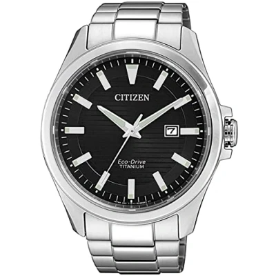 Image of Citizen Men Analogue Eco Drive Watch with Titanium Strap BM7470 84E