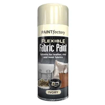 Image of AlezyB 2 x Flexible Fabric Ivory 200ml, Spray Paint Leather Vinyl Textile Clothes Fast Drying