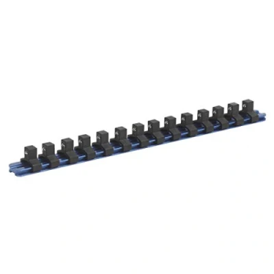 Image of Sealey Premier Socket Retaining Rail with 14 Clips Aluminium 3/8&quot;Sq Drive