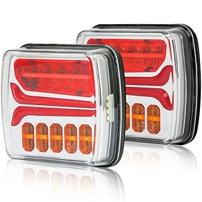 Image of AGRISHOP 2Pcs LED Trailer Lights,LED Rear Light For Trailer,Brake Stop Light,License Plate Light,Neon Tail light,Dynamic Turn Signal Indicator Lamp, Submersible 12/24V Light(L+R) ECE