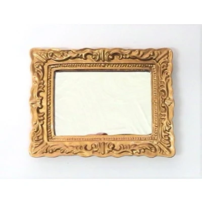 Image of Melody Jane Dolls House Gold Framed Mirror Rectangular Miniature Accessory