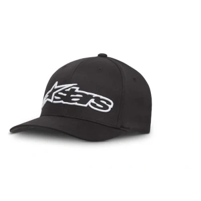 Image of Alpinestars, Blaze Flexfit Hat, Baseball Cap, Black/White, 23X, Unisex Adult