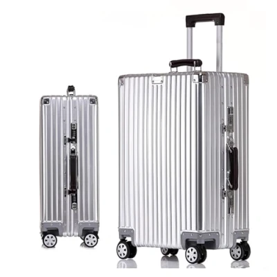 Image of Meoky Metal Suitcase Aluminium Silver Carry on with Spinner Wheels,1,20in