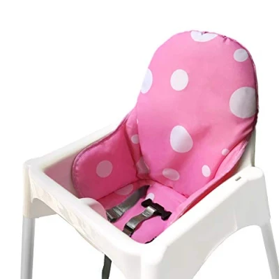 Image of ZARPMA Seat Covers Cushion for Ikea Antilop Highchair,Washable Foldable Baby Highchair Cotton Padded Insert Child Chair (Pink)