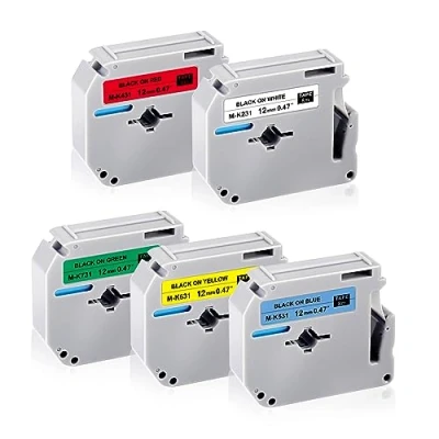Image of UNOKA M Tape Compatible for Brother P Touch PT M95 65 80 90 70 85 45M 60 55 Label Printers, K231 K431 K531 K631 K731, 12mm x 8m