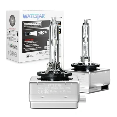 Image of wattstar Car HID D3S Xenon Headlight Bulbs, 35W 6000K 12V OEM Replacement for Halogen or LED Exterior Bulbs (Pack of 2)…