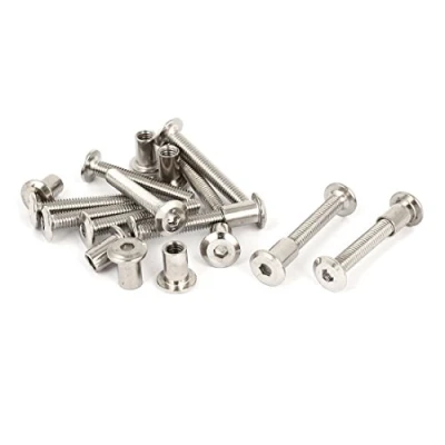 Image of Sourcingmap M6 x 40mm Hex Socket Head Barrel Nut Countersunk Screw Bolt Fasteners 10 Sets