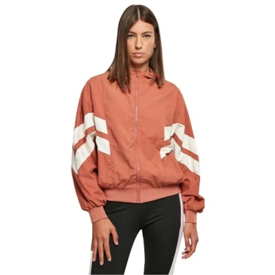 Image of Urban Classics Crinkle Batwing Training jacket, Women&#039;s, Size: XL, Terracotta whitesand