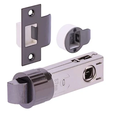 Image of HANDLEZONE® 76mm Passage Bullet Latch, Round Designer Mortice Catch for Internal Timber Doors Black Nickel