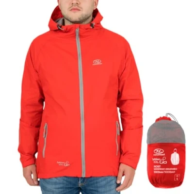 Image of Highlander Men’s Waterproof Jacket Stow &amp; Go Packaway Ultimate Protection, Lightweight Breathable, Perfect for Everyday and Outdoor Adventures