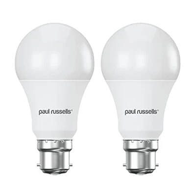 Image of paul russells LED Bulbs Bayonet Cap B22, 100w Equivalent Bulbs, 13W 1521LM 6500K Daylight, Classic Frosted A60 BC GLS Standard Energy Saving Non Dimmable Light Pack of 2